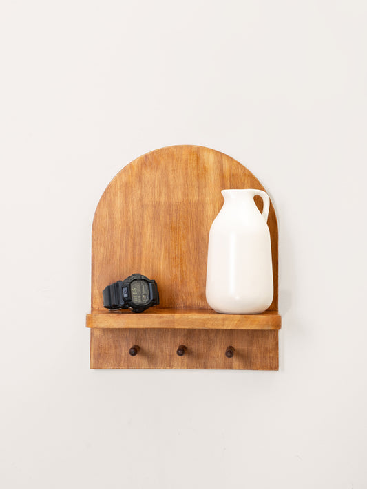 Wooden Wall Shelf and Key Holder