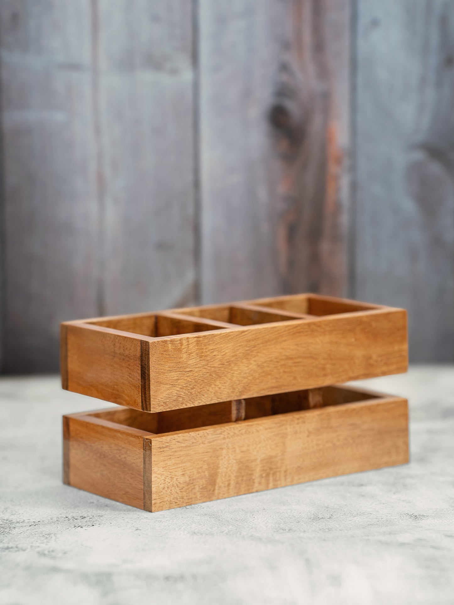 Spaced Wooden Cutlery Stand