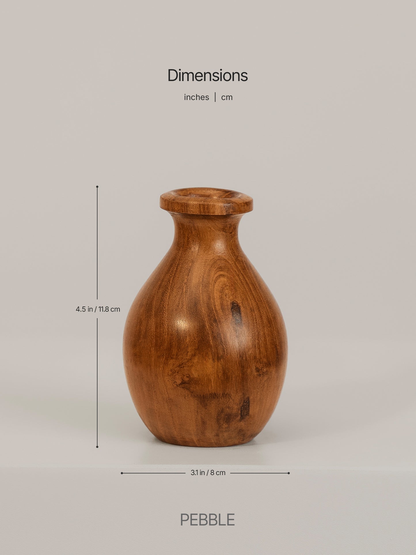 Pebble Wooden Vase