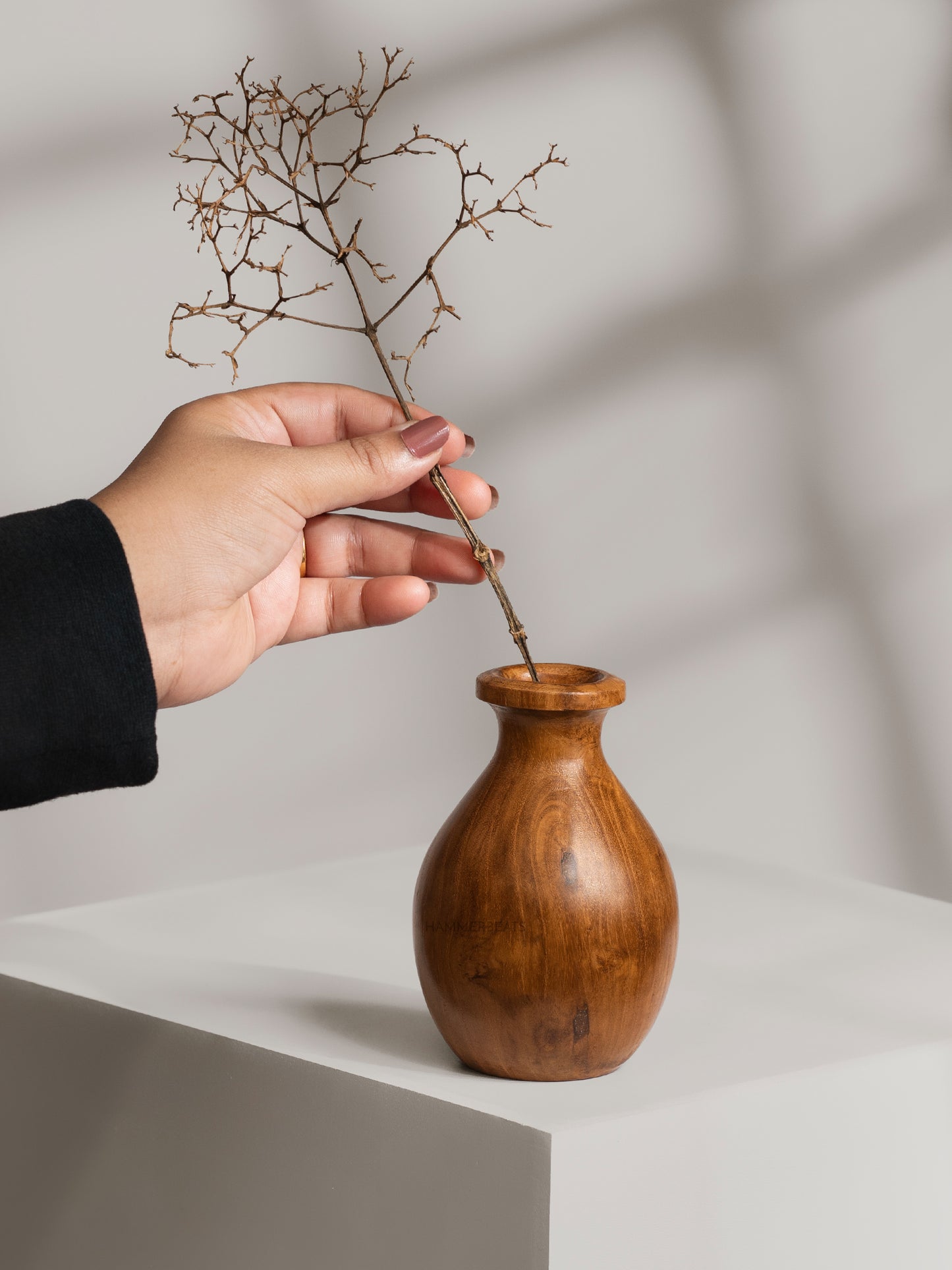 Pebble Wooden Vase