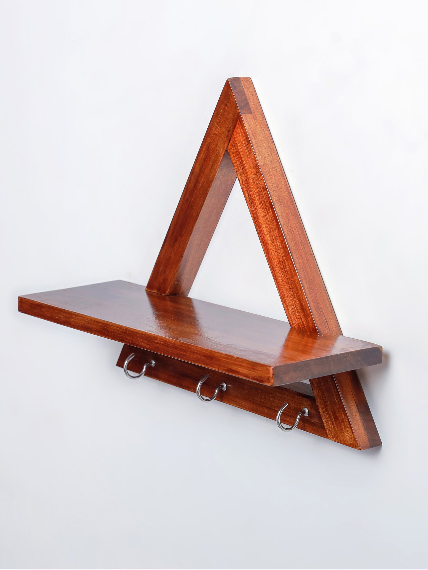 Triangle Wall Shelf and Key Holder