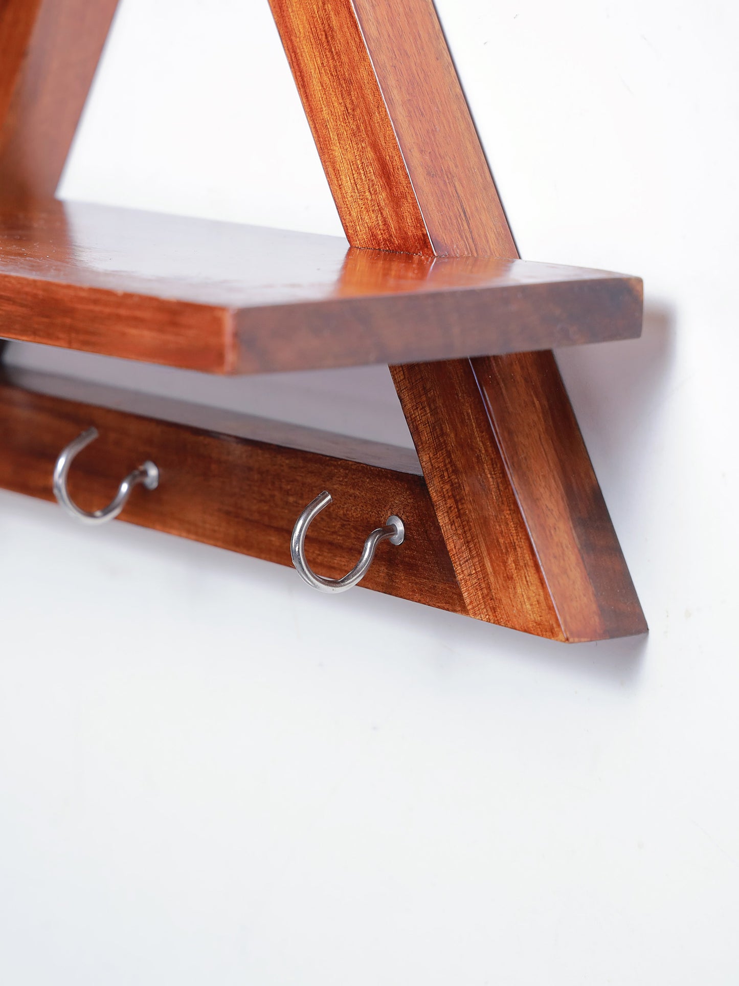 Triangle Wall Shelf and Key Holder